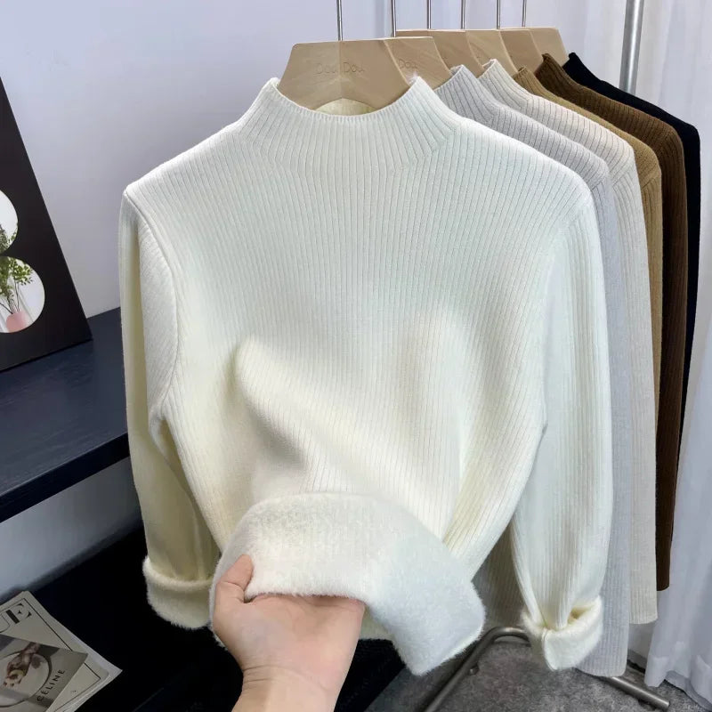 The Velvet-Lined Knit Sweater