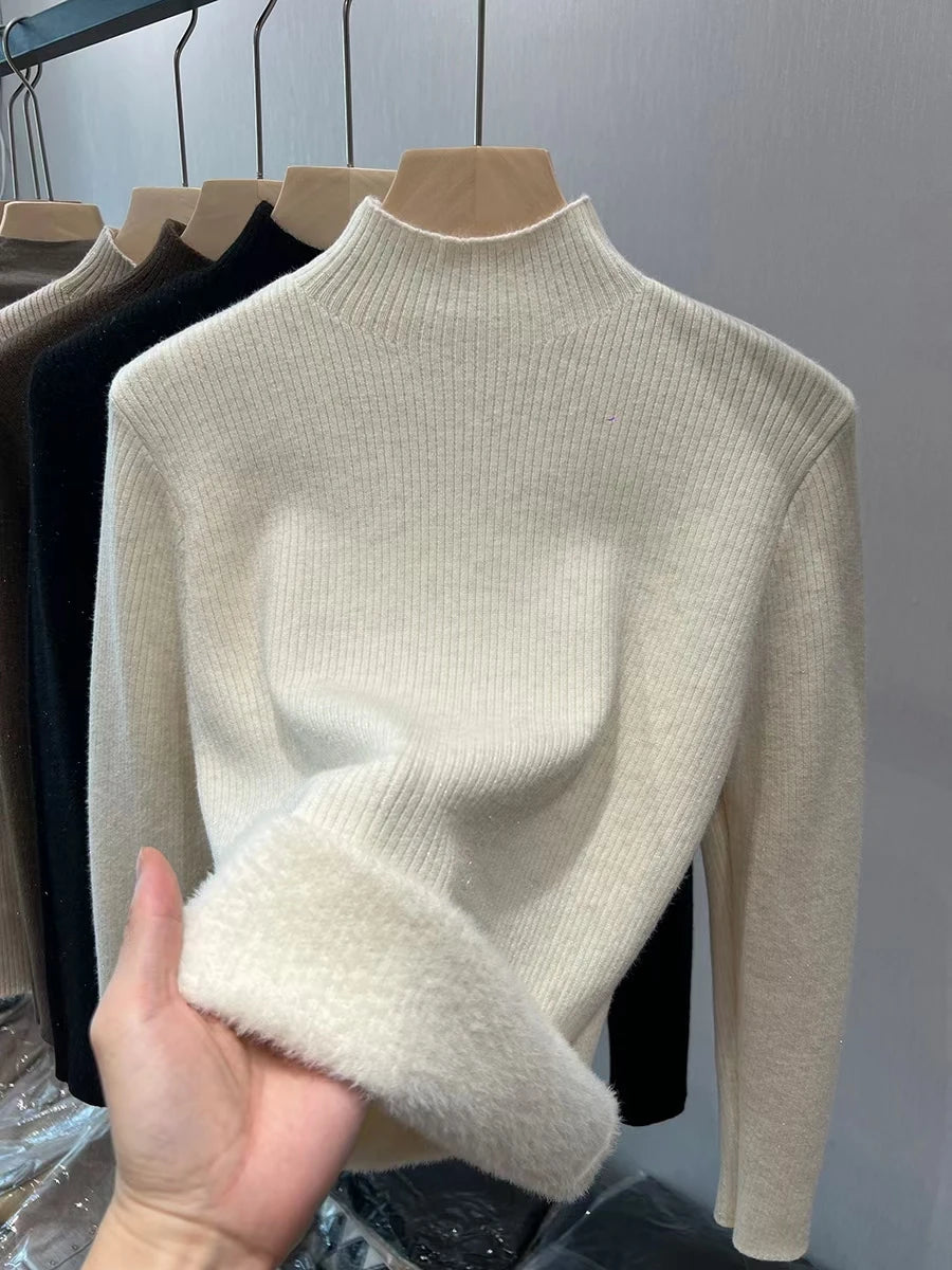 The Velvet-Lined Knit Sweater