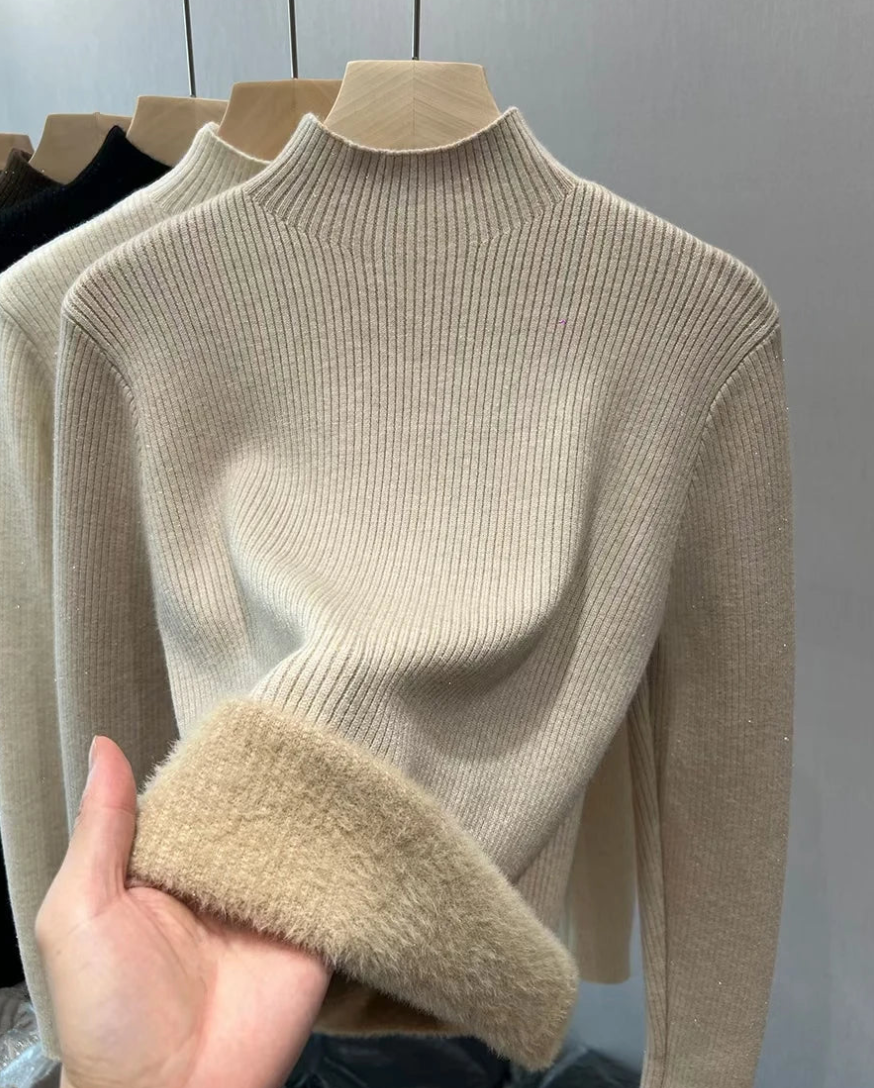 The Velvet-Lined Knit Sweater