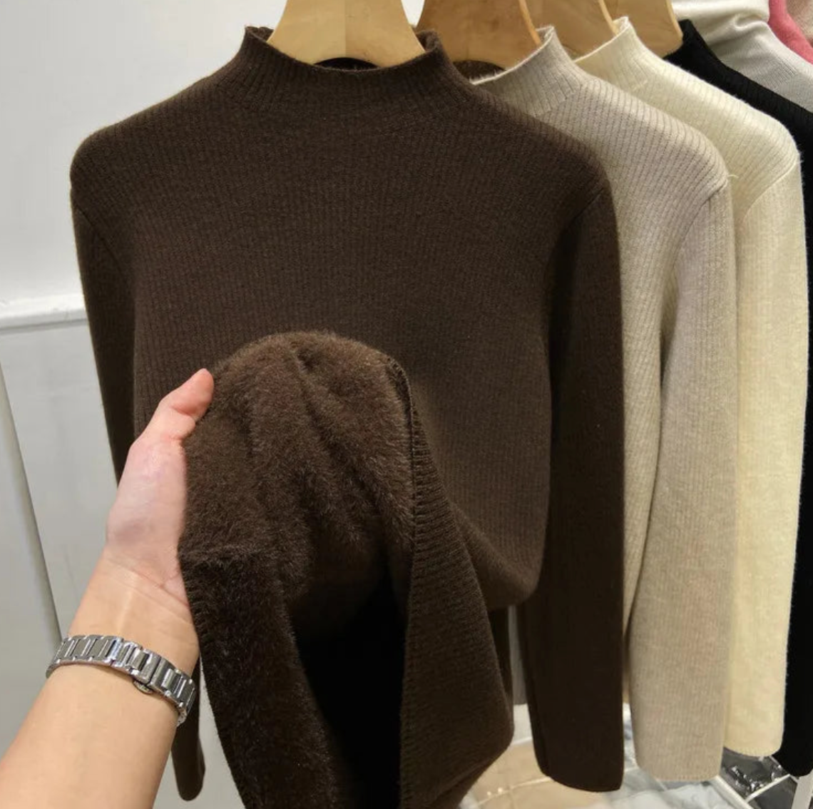 The Velvet-Lined Knit Sweater