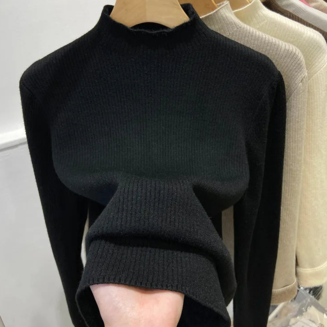The Velvet-Lined Knit Sweater